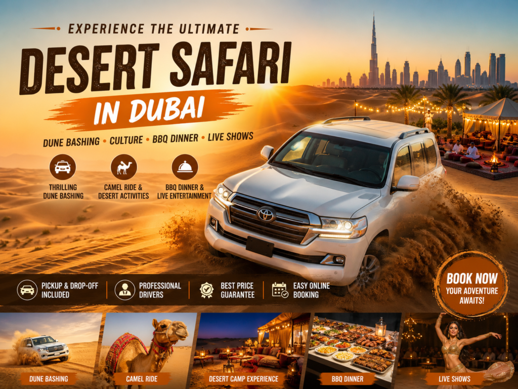 dubai desert safari camp bbq dinner live shows camel ride henna shisha desert camp experience