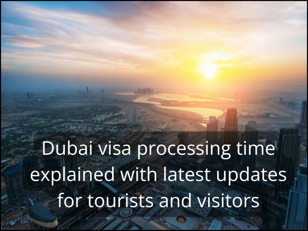 Dubai skyline with travel theme