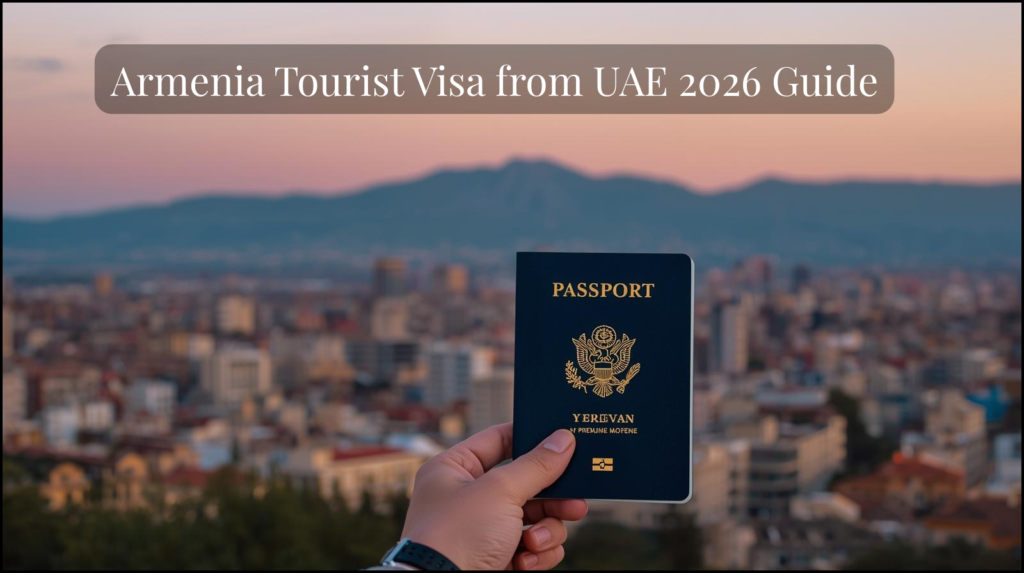 Armenia tourist visa from UAE guide with Yerevan skyline and Mount Ararat