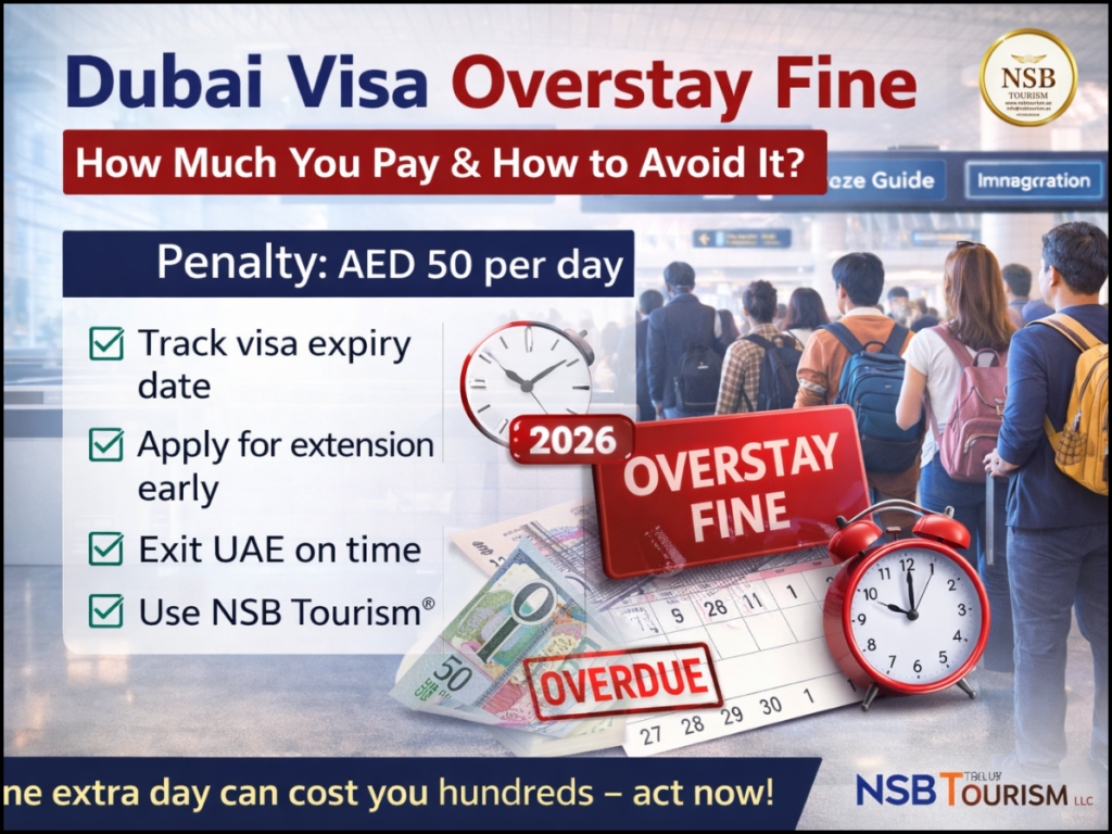 Dubai visa overstay fine – daily penalty and how to avoid UAE overstay charges by NSB Tourism