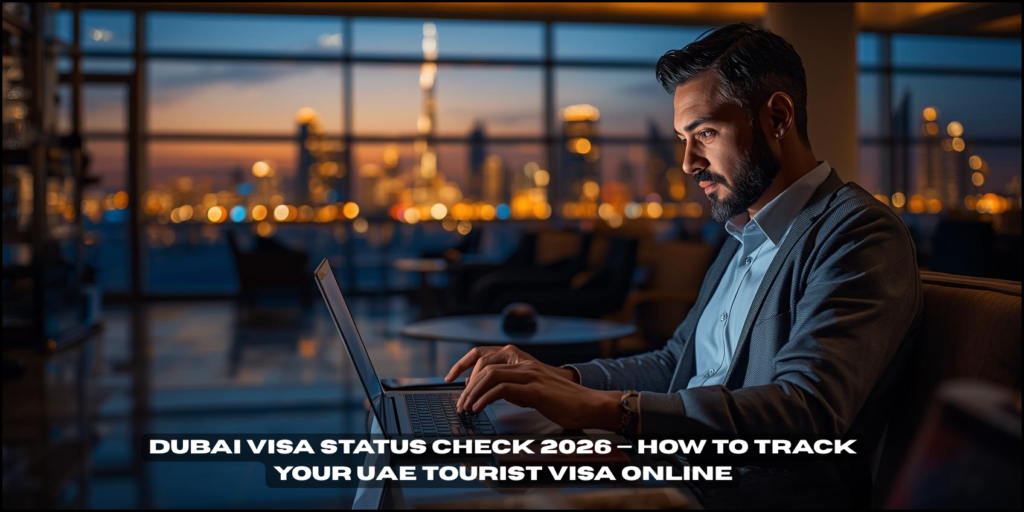 Dubai visa status check online tracking portal screen