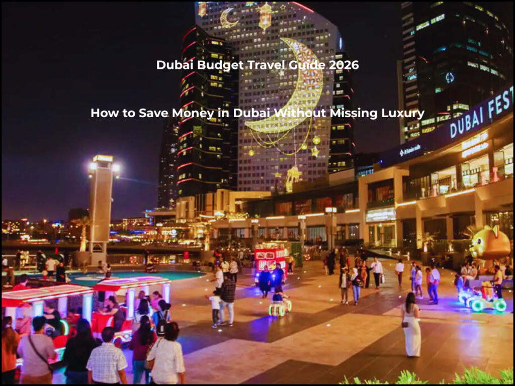 Dubai budget travel guide 2026 how to save money in Dubai cheap travel tips UAE skyline