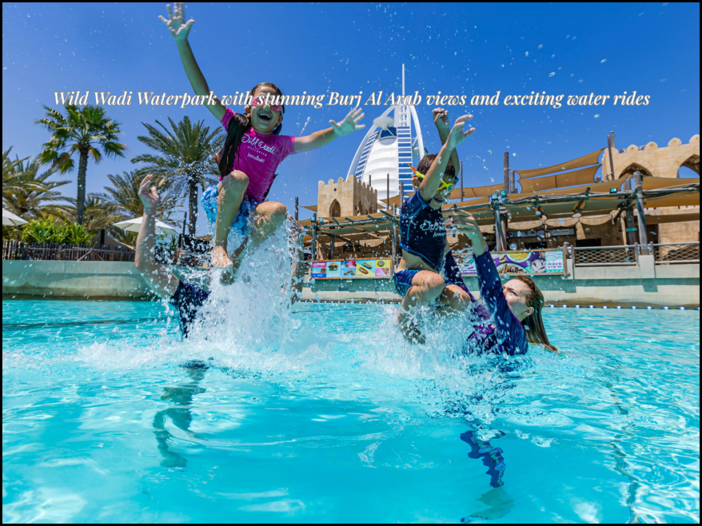 Wild Wadi waterpark Dubai Burj Al Arab view slides main entrance