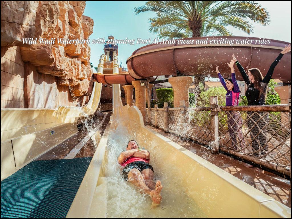 Wild Wadi waterpark Dubai Burj Al Arab view slides main entrance