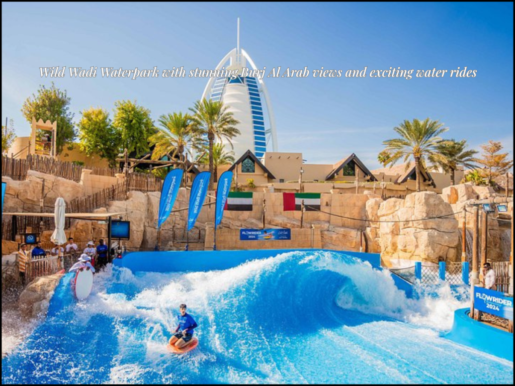 Wild Wadi waterpark Dubai Burj Al Arab view slides main entrance