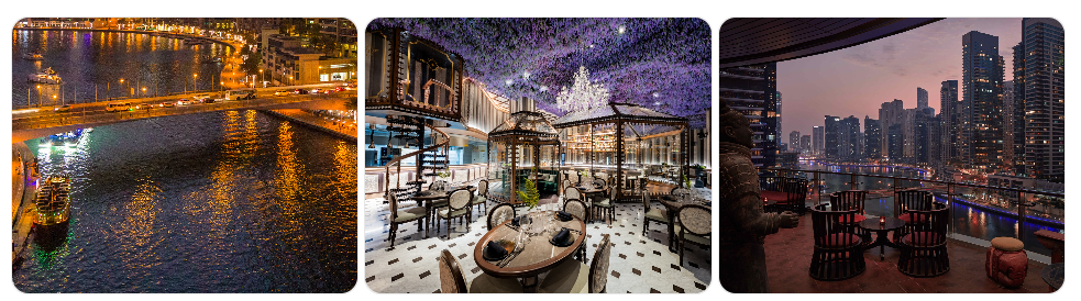 Dubai skyline at night with Burj Khalifa lights showing top Dubai night activities and nightlife experiences in 2026