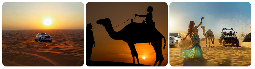 Dubai desert safari sunset view