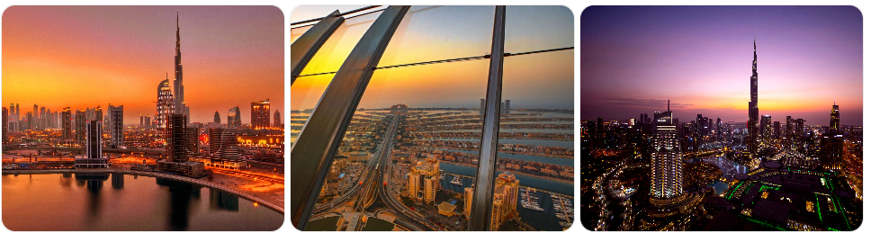 Burj Khalifa sunset view Dubai