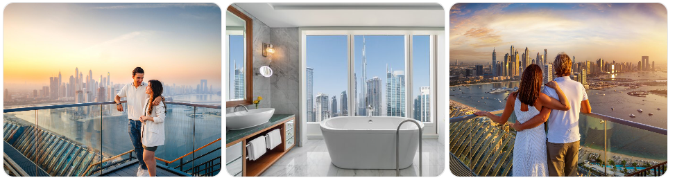 Dubai honeymoon package romantic skyline Burj Khalifa couple