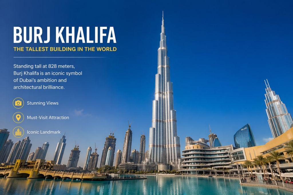 Burj Khalifa the tallest building in the world Dubai skyline city tour attraction
