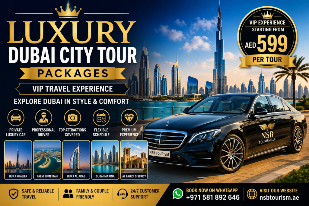 luxury dubai city tour private chauffeur car dubai skyline