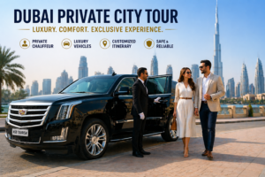 Dubai private city tour luxury SUV chauffeur service Dubai
