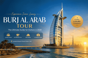 Burj Al Arab Dubai at sunset featuring guided tours, afternoon tea experiences, fine dining, and luxury visitor attractions in Dubai.