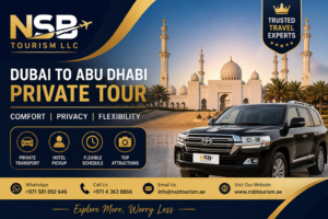 Dubai to Abu Dhabi private tour with luxury SUV and Sheikh Zayed Grand Mosque background