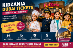 Children enjoying role-play activities at KidZania Dubai inside Dubai Mall with pilot, doctor, chef, and firefighter costumes