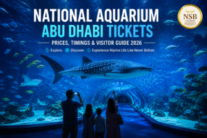 National Aquarium Abu Dhabi Tickets 2026 underwater tunnel experience with whale shark and marine life