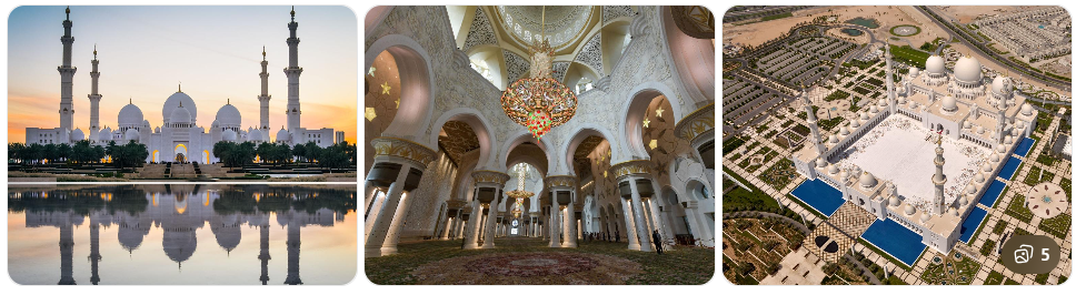 Sheikh Zayed Grand Mosque Abu Dhabi exterior white marble architecture city tour attractions