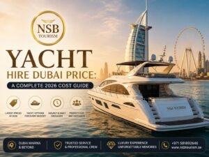 Yacht hire Dubai price guide 2026 showing luxury yacht rental in Dubai Marina