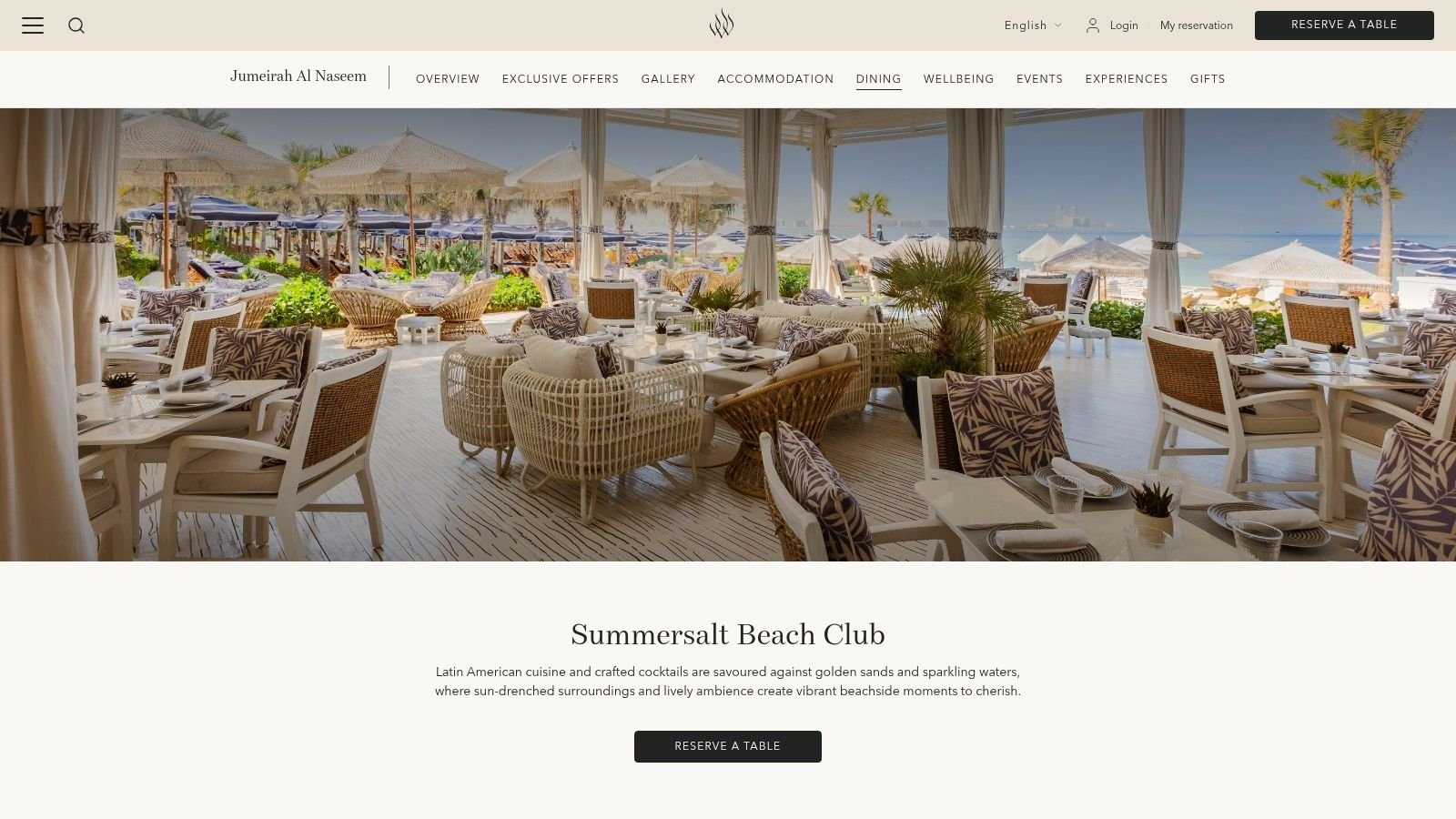 Summersalt Beach Club, Jumeirah Al Naseem (Madinat Jumeirah)