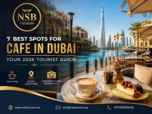 Cafe in Dubai featuring a luxury waterfront café, specialty coffee, desserts, and Burj Khalifa skyline in 2026