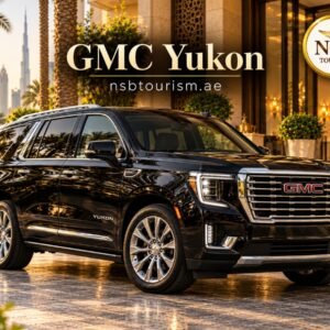 Black GMC Yukon luxury SUV for chauffeur service in Dubai and Abu Dhabi with NSB Tourism LLC.
