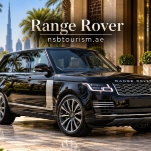 Black Range Rover luxury SUV for chauffeur service in Dubai and Abu Dhabi with NSB Tourism LLC.