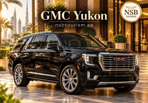 Black GMC Yukon luxury SUV for chauffeur service in Dubai and Abu Dhabi with NSB Tourism LLC.